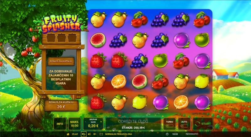 Fruity Splasher Buy Bonus GreenTube Novomatic