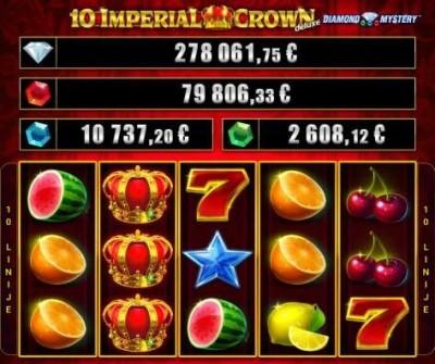 10 Imperial Crown™ deluxe GreenTube Novomatic