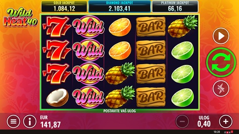 Wild Heat 40 – reel screen